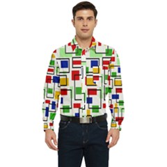Colorful rectangles                                                                    Men s Long Sleeve Pocket Shirt