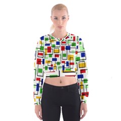 Colorful rectangles                                                                        Women s Cropped Sweatshirt