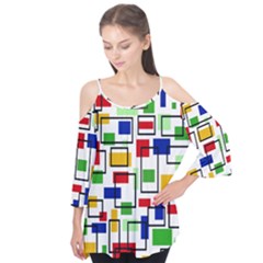 Colorful rectangles                                                                      Flutter Sleeve Tee