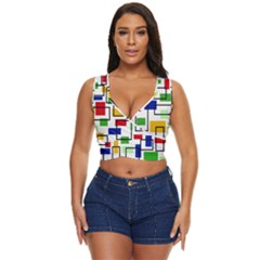 Colorful rectangles            Women s Sleeveless Wrap Top