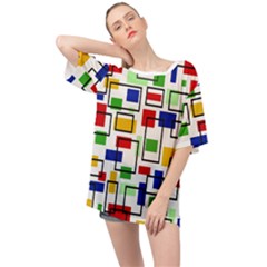 Colorful rectangles                                                                    Oversized Chiffon Top