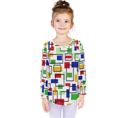 Colorful rectangles                                                                       Kids  Long Sleeve Tee