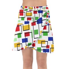 Colorful rectangles                                                                         Wrap Front Skirt