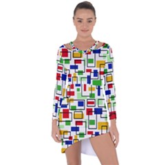 Colorful rectangles                                                                        Asymmetric Cut-Out Shift Dress