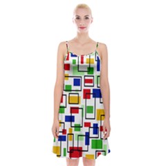 Colorful rectangles                                                                       Spaghetti Strap Velvet Dress