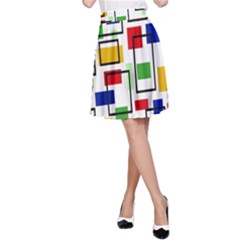 Colorful rectangles                                                                      A-line Skater Skirt