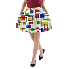 Colorful rectangles                                                                      A-Line Pocket Skirt