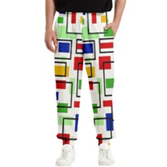 Colorful rectangles                                                                   Men s Elastic Waist Pants