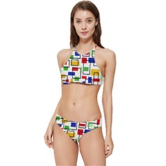 Colorful rectangles                                                            Banded Triangle Bikini Set