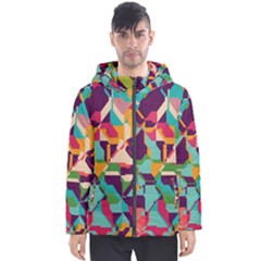 Retro chaos                                                                       Men s Hooded Puffer Jacket