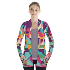 Retro chaos                                                                      Women s Open Front Pockets Cardigan