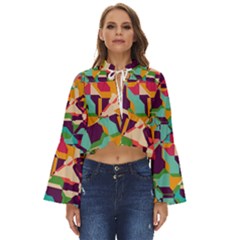 Retro chaos                                                             Boho Long Bell Sleeve Top