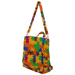 Retro Colors Puzzle Pieces                                                                     Crossbody Backpack by LalyLauraFLM