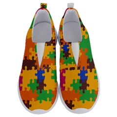 Retro Colors Puzzle Pieces                                                                       Men s No Lace Lightweight Shoes by LalyLauraFLM