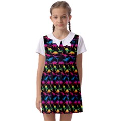 Rainbow Dinosaurs Kids  Asymmetric Collar Dress by ALIXE