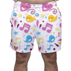 Love Cute Cartoon Seamless Shading Men s Shorts