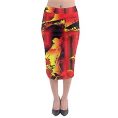 Red Light Ii Midi Pencil Skirt by MRNStudios