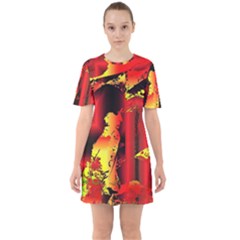 Red Light Ii Sixties Short Sleeve Mini Dress by MRNStudios