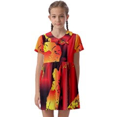 Red Light Ii Kids  Asymmetric Collar Dress by MRNStudios
