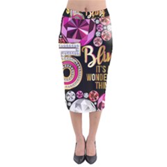 Pop Socket - Gemz Velvet Midi Pencil Skirt