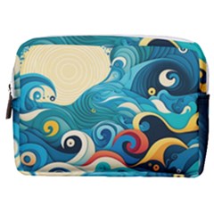 Waves Ocean Sea Abstract Whimsical (2) Make Up Pouch (medium)