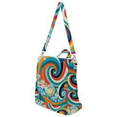 Wave Waves Ocean Sea Abstract Whimsical Crossbody Backpack by Jancukart