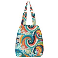 Wave Waves Ocean Sea Abstract Whimsical Center Zip Backpack