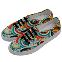Wave Waves Ocean Sea Abstract Whimsical Men s Classic Low Top Sneakers by Jancukart