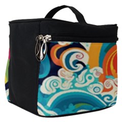 Wave Waves Ocean Sea Abstract Whimsical Make Up Travel Bag (small)