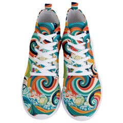 Wave Waves Ocean Sea Abstract Whimsical Men s Lightweight High Top Sneakers by Jancukart