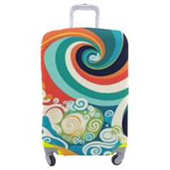 Wave Waves Ocean Sea Abstract Whimsical Luggage Cover (medium)