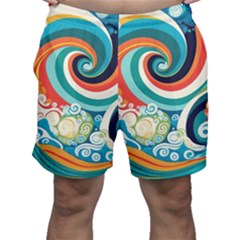 Wave Waves Ocean Sea Abstract Whimsical Men s Shorts