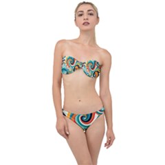 Wave Waves Ocean Sea Abstract Whimsical Classic Bandeau Bikini Set