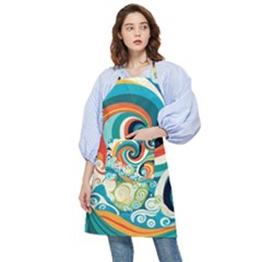 Wave Waves Ocean Sea Abstract Whimsical Pocket Apron by Jancukart
