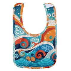 Waves Ocean Sea Abstract Whimsical (3) Baby Bib by Jancukart