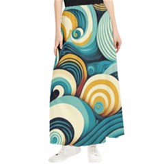 Waves Ocean Sea Abstract Whimsical (1) Maxi Chiffon Skirt by Jancukart