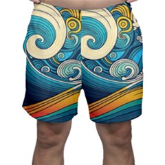 Waves Wave Ocean Sea Abstract Whimsical Men s Shorts