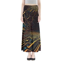 Data Technology Coding Pattern Full Length Maxi Skirt by Jancukart