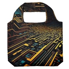 Data Technology Coding Pattern Premium Foldable Grocery Recycle Bag by Jancukart