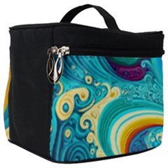 Waves Ocean Sea Abstract Whimsical Make Up Travel Bag (big)