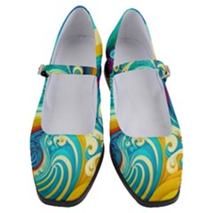 Waves Ocean Sea Abstract Whimsical Women s Mary Jane Shoes by Jancukart