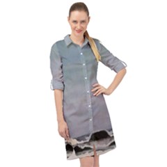 Wtfgreenoceanwaves Surffoam Long Shirt Dress