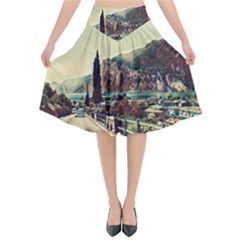 On The Way To Lake Garda, Italy  Flared Midi Skirt by ConteMonfrey