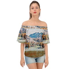 Trentino Alto Adige, Italy  Off Shoulder Short Sleeve Top by ConteMonfrey