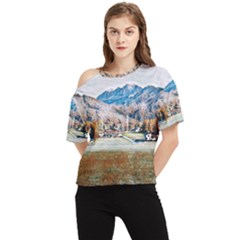 Trentino Alto Adige, Italy  One Shoulder Cut Out Tee by ConteMonfrey