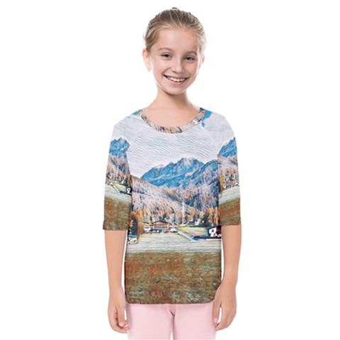 Trentino Alto Adige, Italy  Kids  Quarter Sleeve Raglan Tee by ConteMonfrey