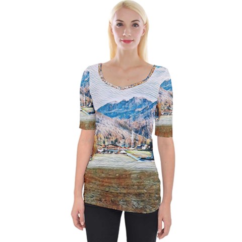 Trentino Alto Adige, Italy  Wide Neckline Tee by ConteMonfrey