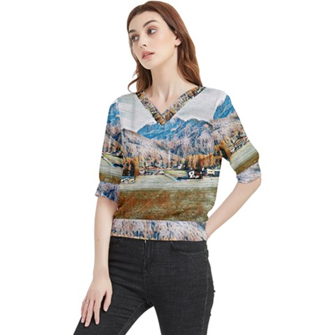 Trentino Alto Adige, Italy  Quarter Sleeve Blouse by ConteMonfrey