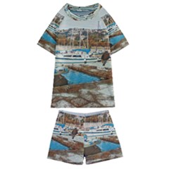 Alone On Gardasee, Italy  Kids  Swim Tee And Shorts Set by ConteMonfrey
