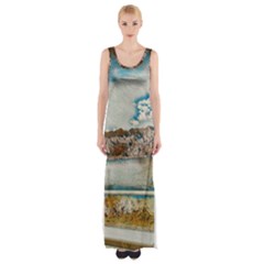 Side way to Lake Garda, Italy. Thigh Split Maxi Dress